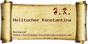 Holitscher Konstantina névjegykártya
